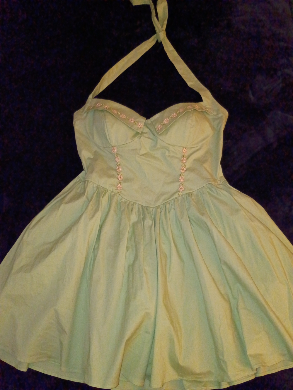 Halter Neck Mint Green Mini Dress